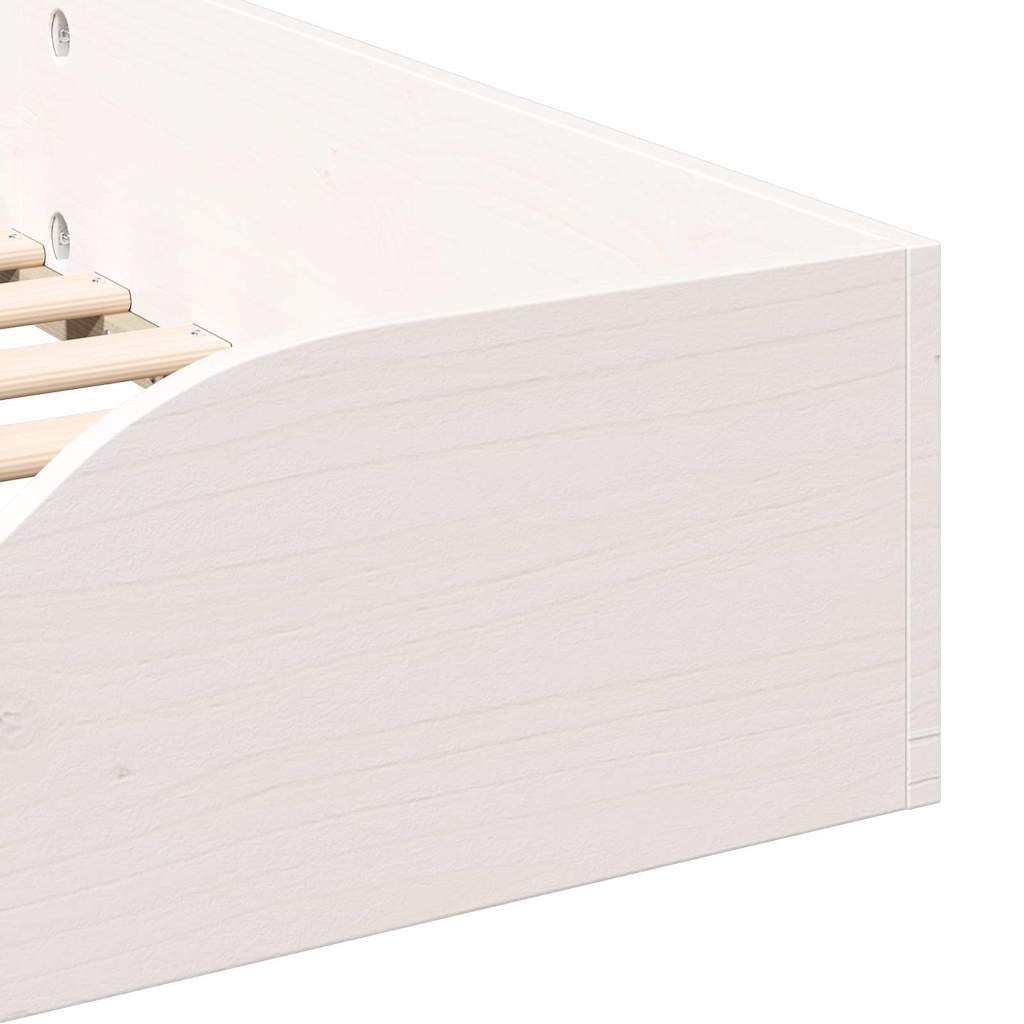 Bed Frame White 90 x 190 cm Solid Pine Wood
