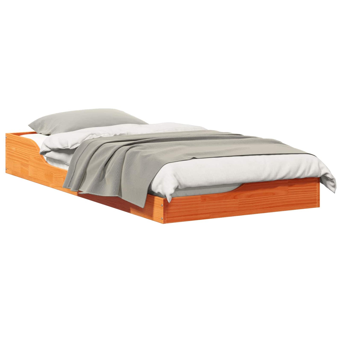 Bed Frame Wax Brown 90 x 190 cm Solid Pine Wood