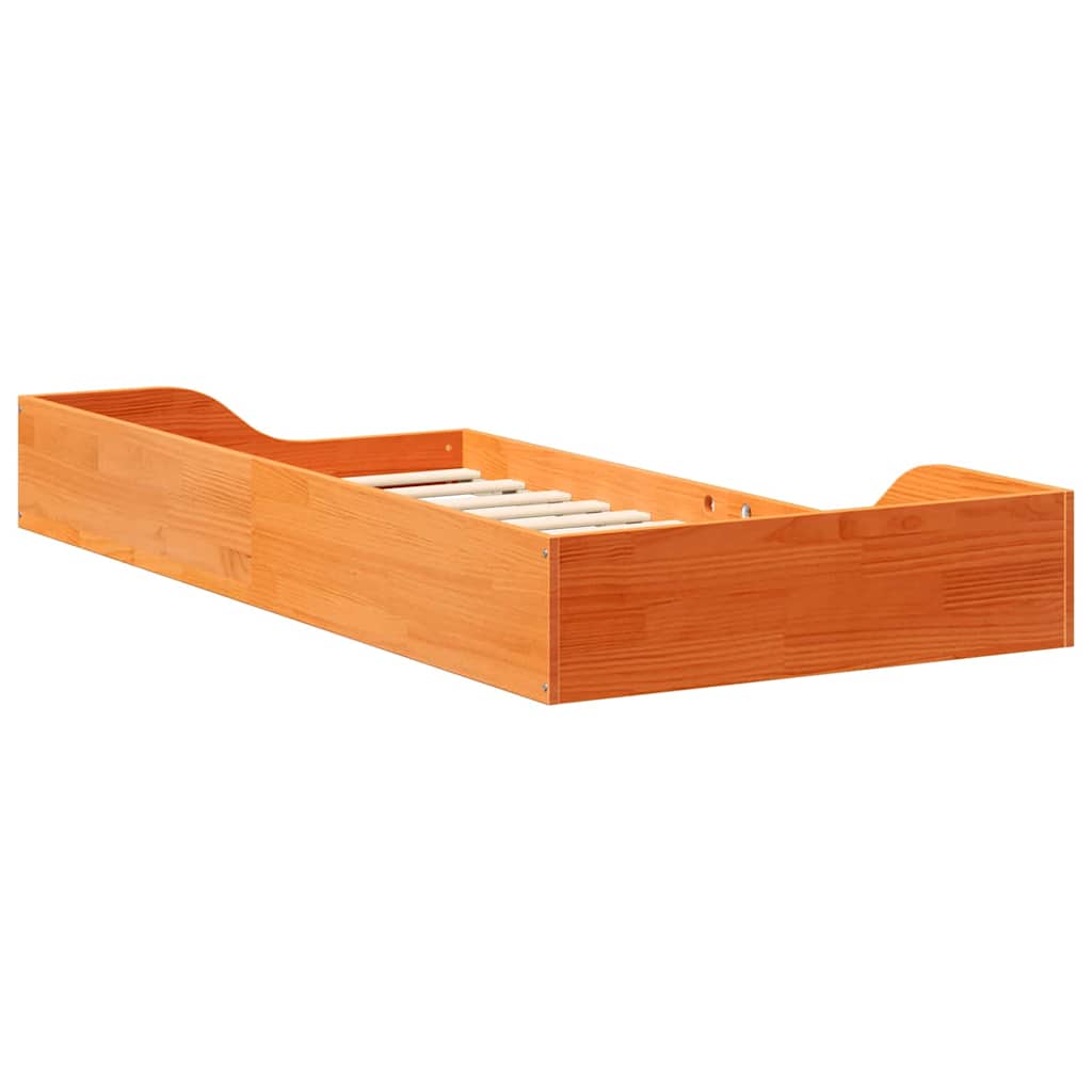 Bed Frame Wax Brown 90 x 190 cm Solid Pine Wood