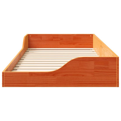 Bed Frame Wax Brown 90 x 190 cm Solid Pine Wood