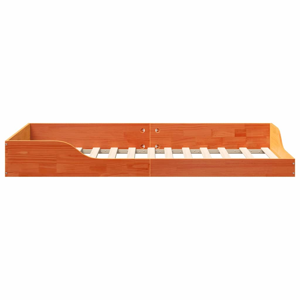Bed Frame Wax Brown 90 x 190 cm Solid Pine Wood
