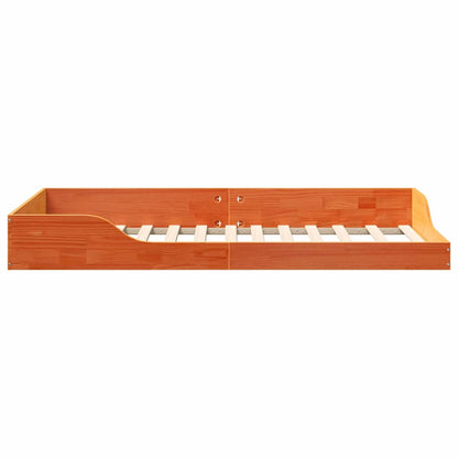 Bed Frame Wax Brown 90 x 190 cm Solid Pine Wood