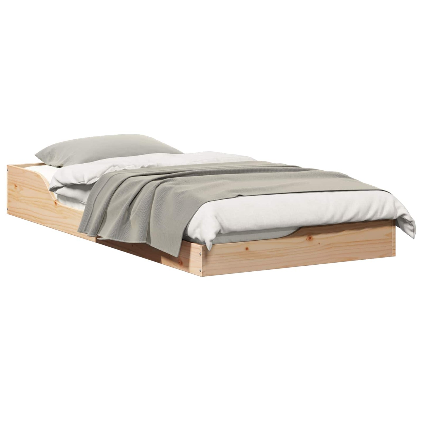 Bed Frame Brown 75 x 190 cm Solid Pine Wood