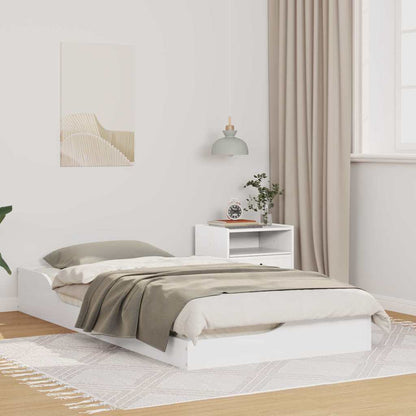 Bed Frame White 75 x 190 cm Solid Pine Wood