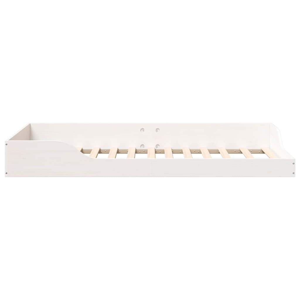 Bed Frame White 75 x 190 cm Solid Pine Wood
