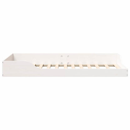 Bed Frame White 75 x 190 cm Solid Pine Wood