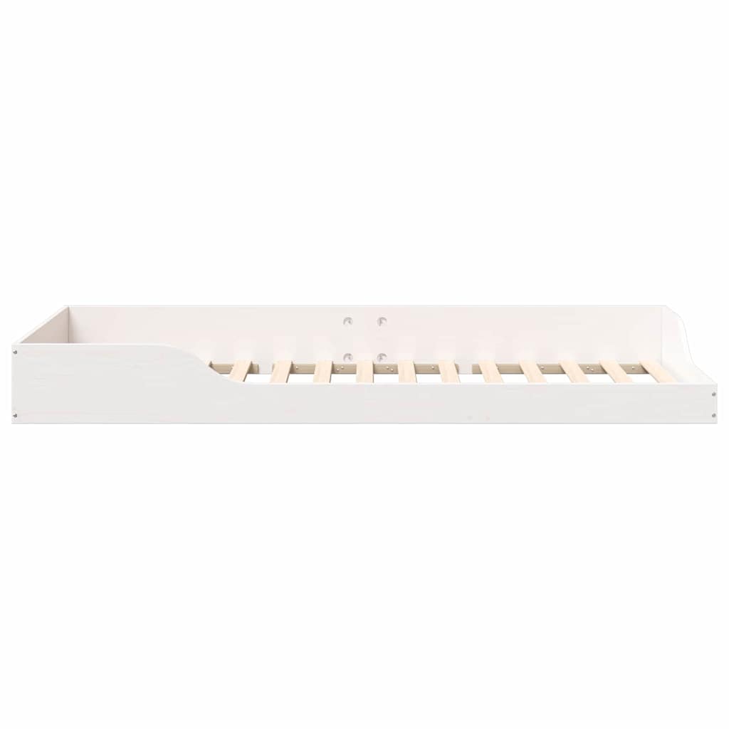 Bed Frame White 90 x 210 cm Solid Pine Wood
