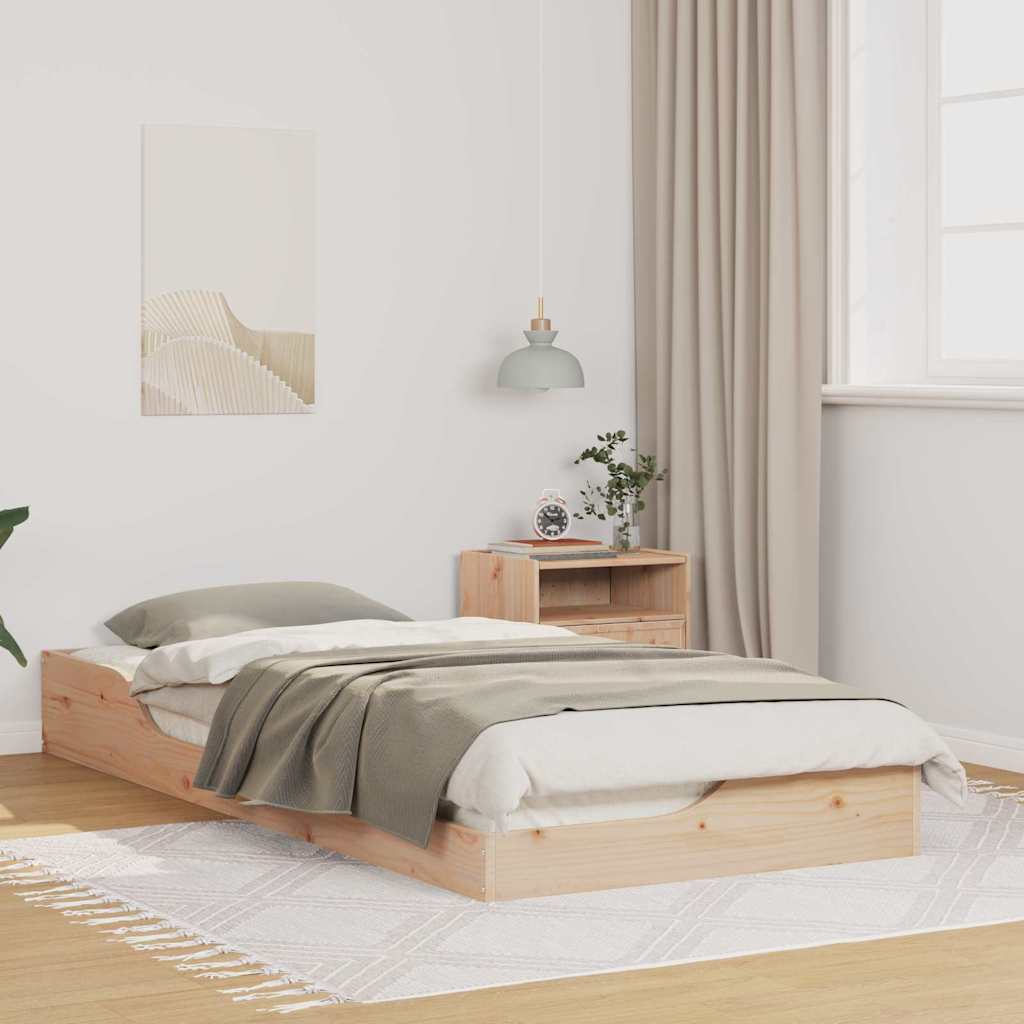 Bed Frame Brown 100 x 210 cm Solid Pine Wood