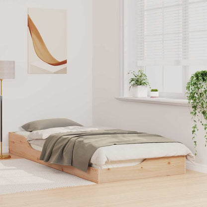 Bed Frame Brown 100 x 210 cm Solid Pine Wood