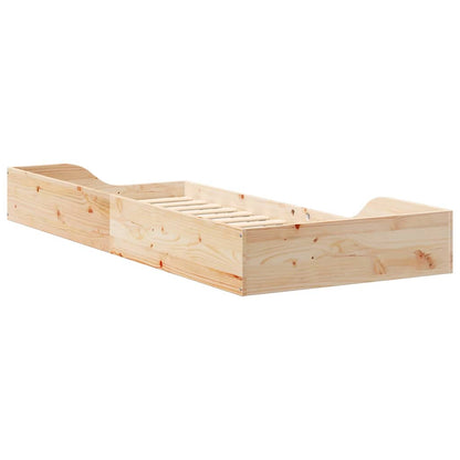Bed Frame Brown 100 x 210 cm Solid Pine Wood