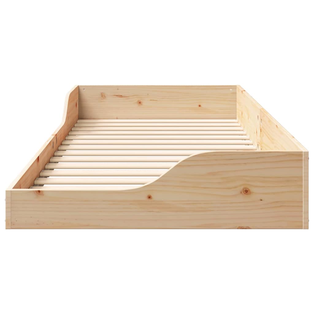 Bed Frame Brown 100 x 210 cm Solid Pine Wood