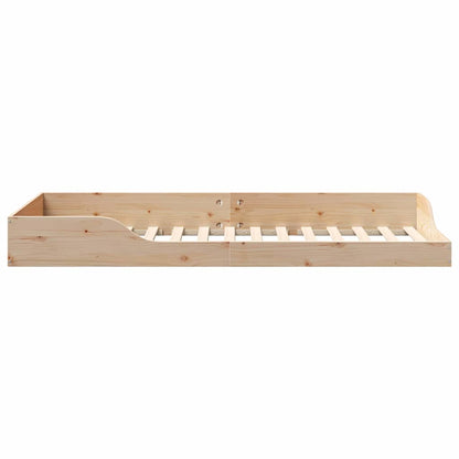 Bed Frame Brown 100 x 210 cm Solid Pine Wood