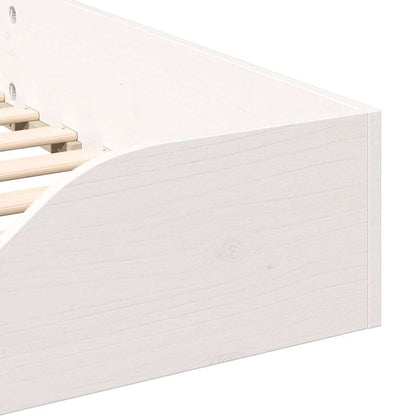 Bed Frame White 100 x 210 cm Solid Pine Wood