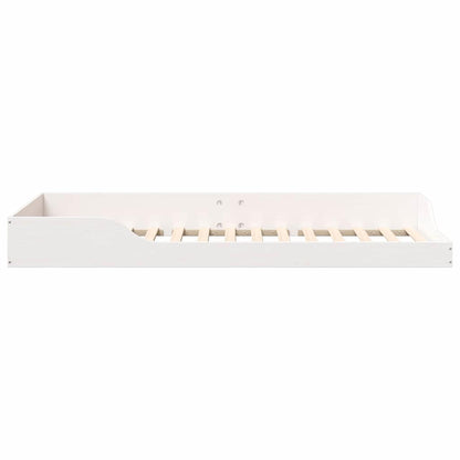 Bed Frame White 100 x 210 cm Solid Pine Wood
