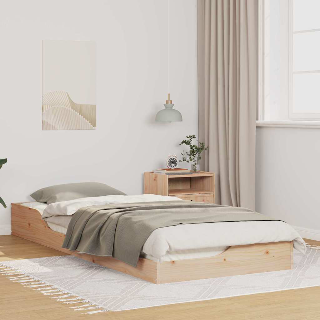 Bed Frame Brown 80 x 220 cm Solid Pine Wood