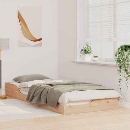 Bed Frame Brown 80 x 220 cm Solid Pine Wood