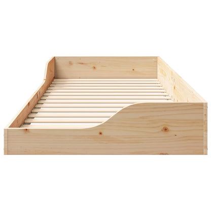Bed Frame Brown 80 x 220 cm Solid Pine Wood
