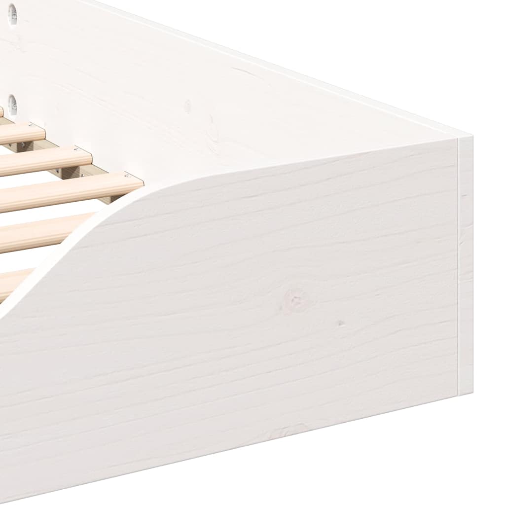 Bed Frame White 80 x 220 cm Solid Pine Wood
