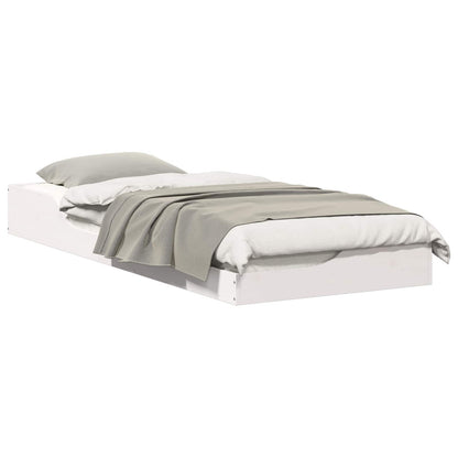 Bed Frame White 80 x 220 cm Solid Pine Wood