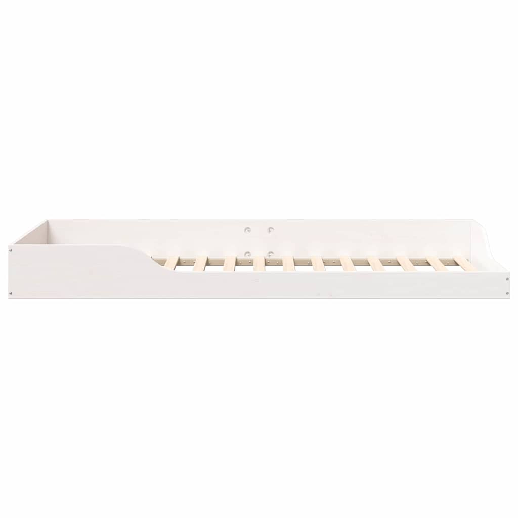 Bed Frame White 80 x 220 cm Solid Pine Wood