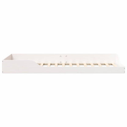 Bed Frame White 80 x 220 cm Solid Pine Wood