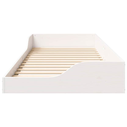 Bed Frame White 90 x 220 cm Solid Pine Wood