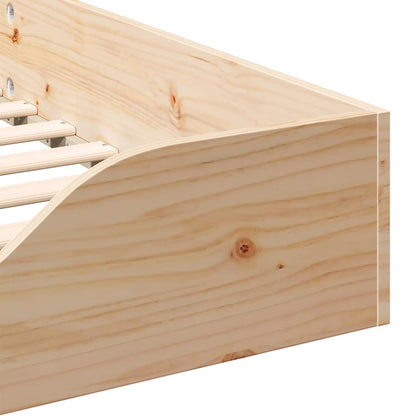 Bed Frame Brown 100 x 220 cm Solid Pine Wood