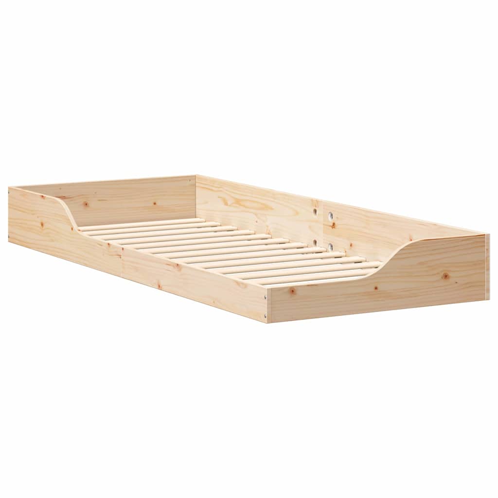 Bed Frame Brown 100 x 220 cm Solid Pine Wood