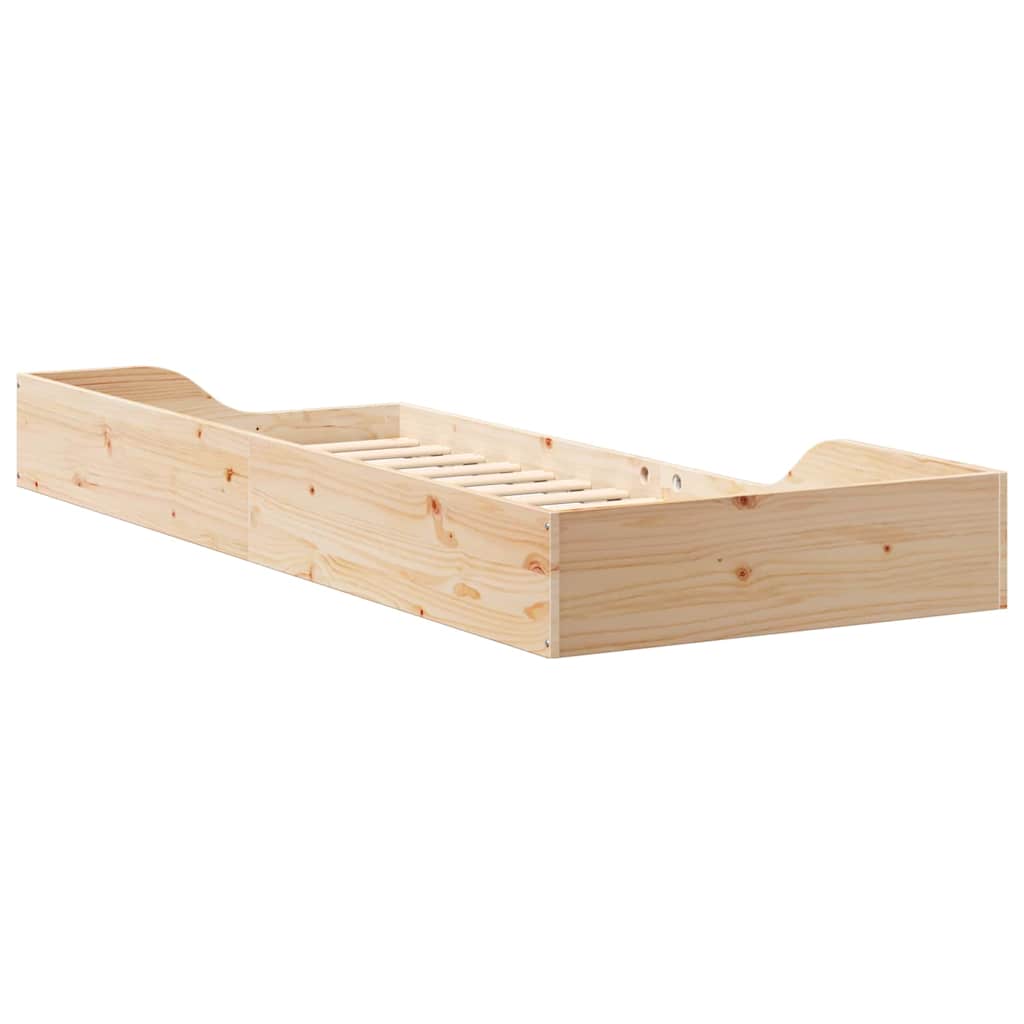 Bed Frame Brown 100 x 220 cm Solid Pine Wood
