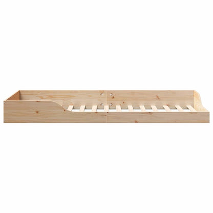 Bed Frame Brown 100 x 220 cm Solid Pine Wood