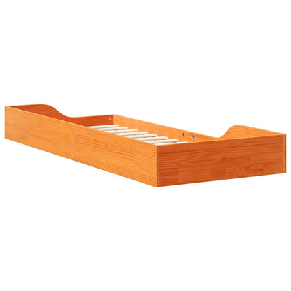 Bed Frame Wax Brown 100 x 220 cm Solid Pine Wood