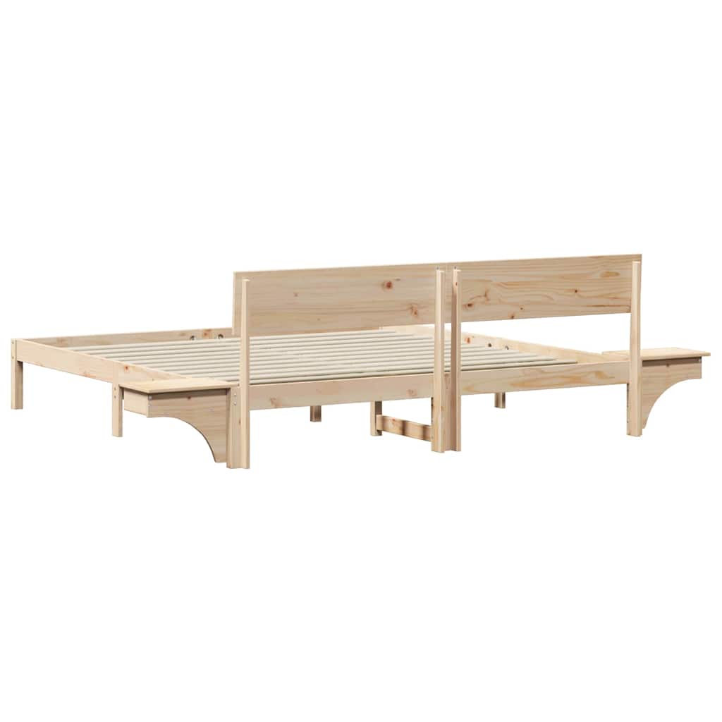Bed Frame with Headboard Brown 180 x 200 cm Solid Pine Wood
