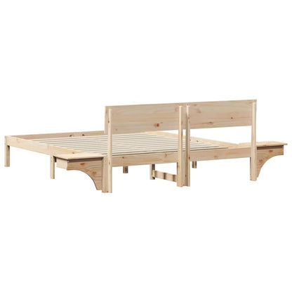 Bed Frame with Headboard Brown 160 x 200 cm Solid Pine Wood