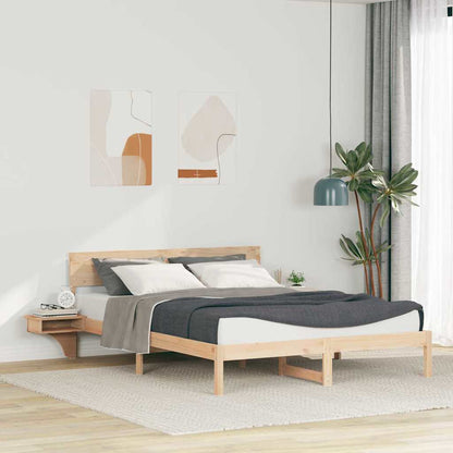 Bed Frame with Headboard Brown 150 x 200 cm Solid Pine Wood