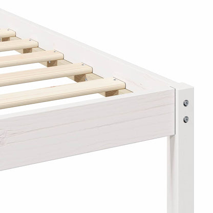 Bed Frame with Headboard White 150 x 200 cm Solid Pine Wood