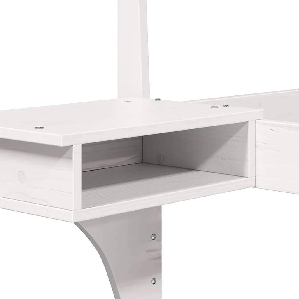Bed Frame with Headboard White 150 x 200 cm Solid Pine Wood