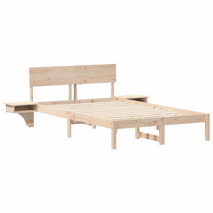 Bed Frame with Headboard Brown 120 x 200 cm Solid Pine Wood