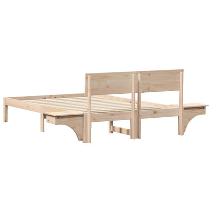 Bed Frame with Headboard Brown 120 x 200 cm Solid Pine Wood