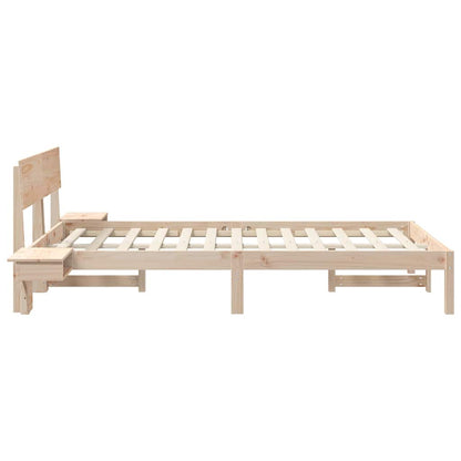 Bed Frame with Headboard Brown 120 x 200 cm Solid Pine Wood