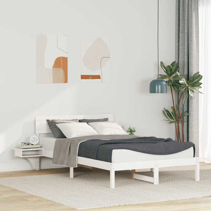 Bed Frame with Headboard White 140 x 190 cm Solid Pine Wood