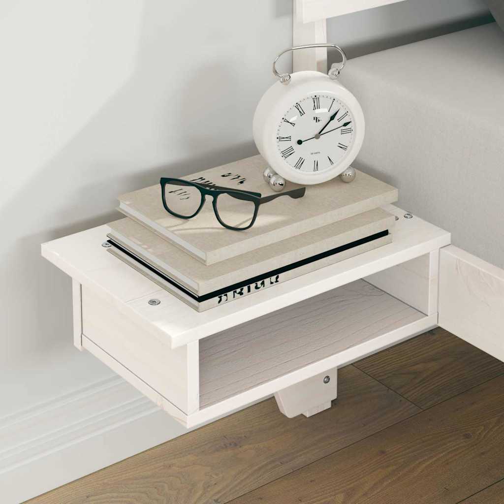 Bed Frame with Headboard White 140 x 190 cm Solid Pine Wood