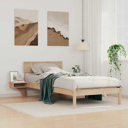 Bed Frame with Headboard Brown 100 x 200 cm Solid Pine Wood