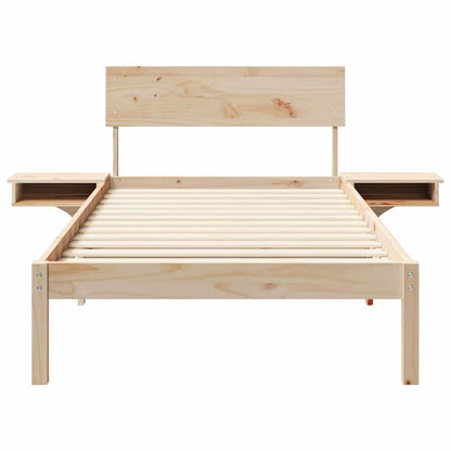 Bed Frame with Headboard Brown 100 x 200 cm Solid Pine Wood
