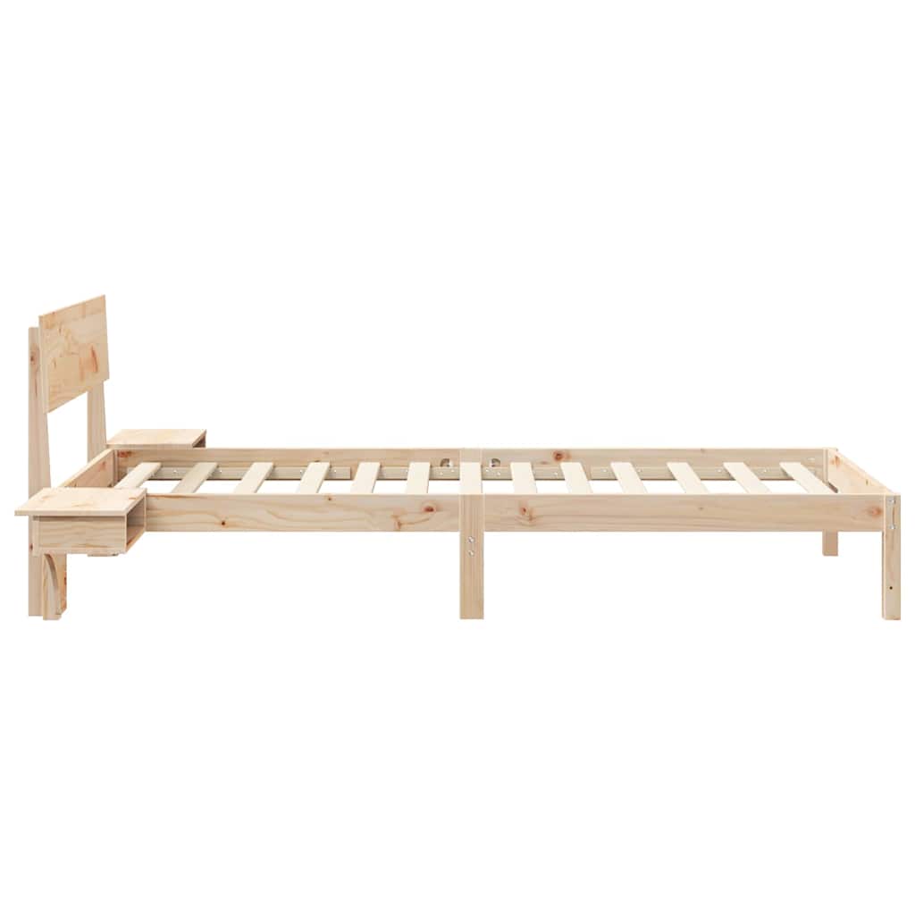 Bed Frame with Headboard Brown 100 x 200 cm Solid Pine Wood