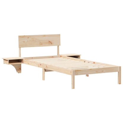 Bed Frame with Headboard Brown 90 x 200 cm Solid Pine Wood