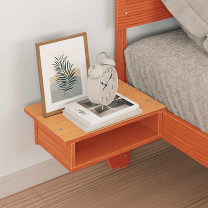 Bed Frame with Headboard Wax Brown 90 x 200 cm Solid Pine Wood