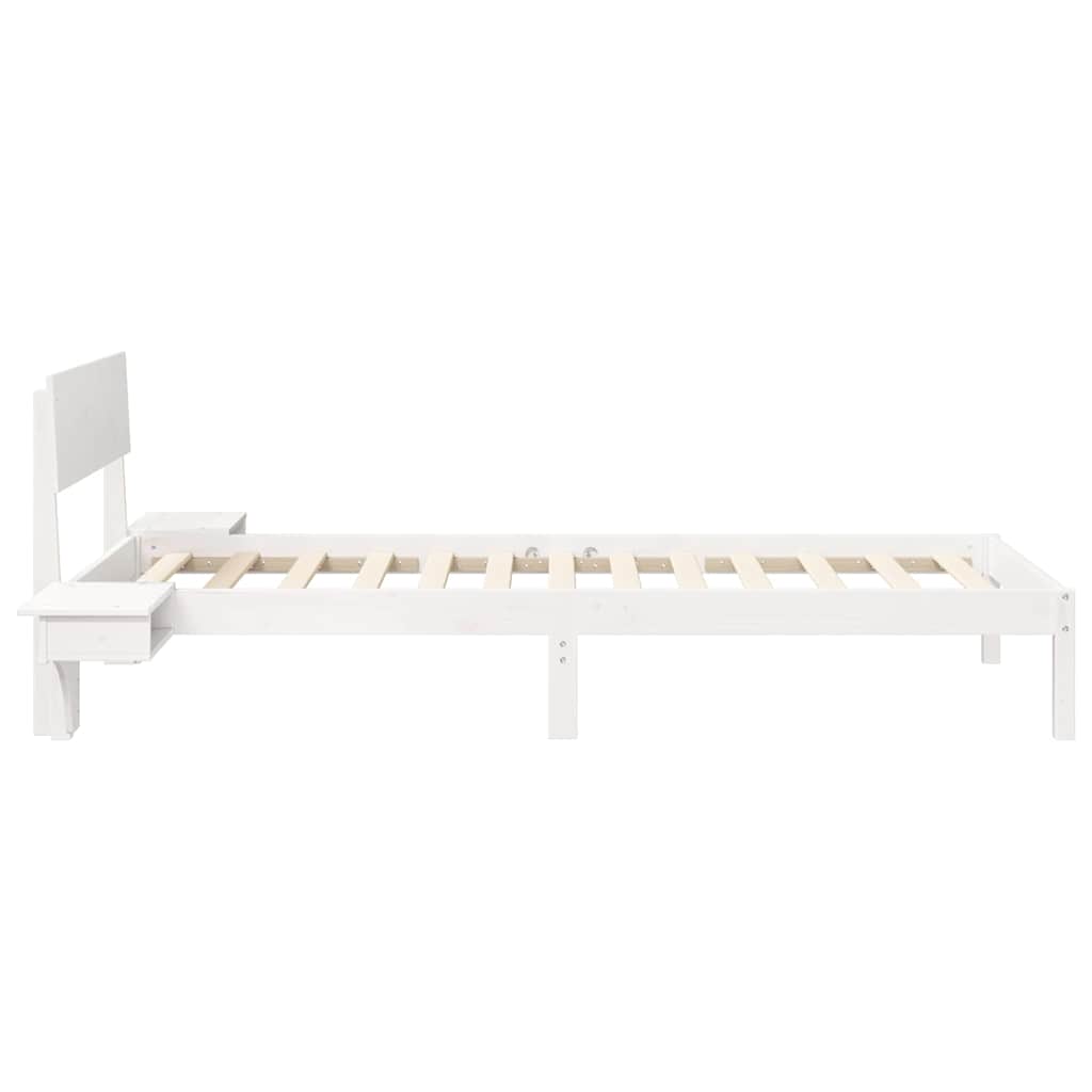 Bed Frame with Headboard White 80 x 200 cm Solid Pine Wood