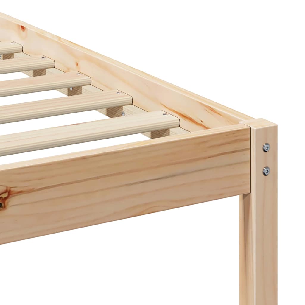 Bed Frame with Headboard Brown 75 x 190 cm Solid Pine Wood
