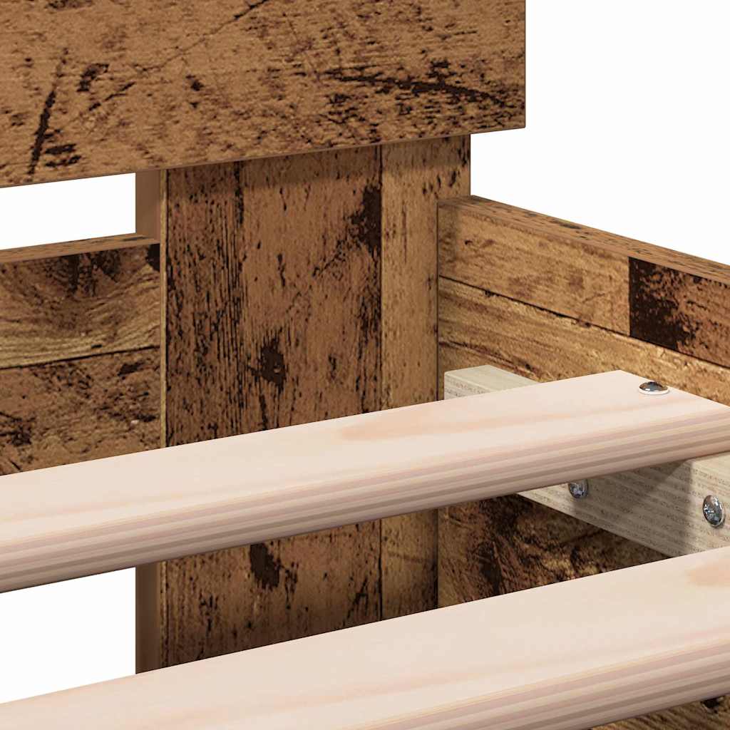 Bed Frame Old Wood 203 x 185 x 70 cm Engineered Wood
