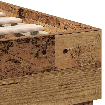 Bed Frame Old Wood 203 x 185 x 70 cm Engineered Wood